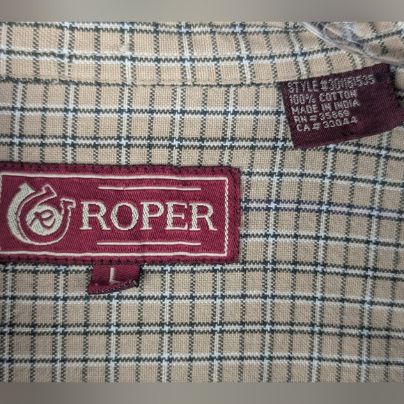 Roper Large Button Down Shirt Plaid - Picture 5 of 8